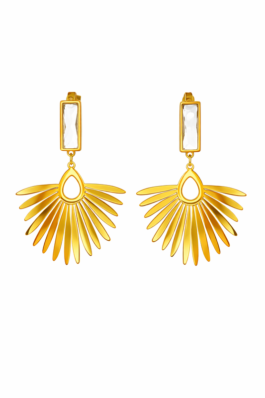 Golden Sunburst Statement Earrings