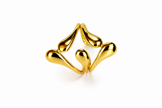 Pusha Liquid Flow Gold Statement Ring