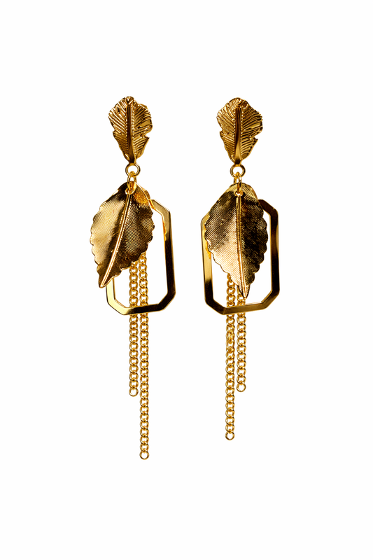 Leaf Drop Chain Earring