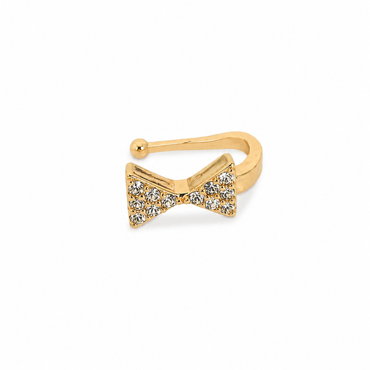Pusha Rose Gold Latest Stylish Bling Bow Nose Pin