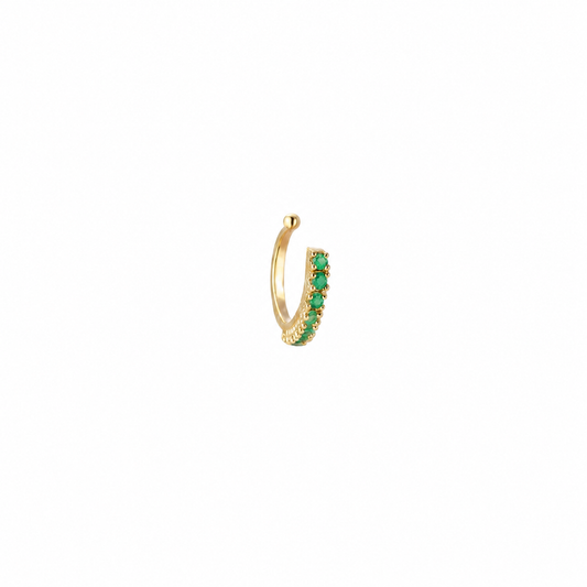 Pusha Rose Gold Stylish Emrald Green Sparkle Nose Ring