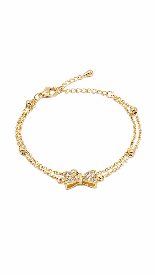 Golden Grace Bow Bracelet