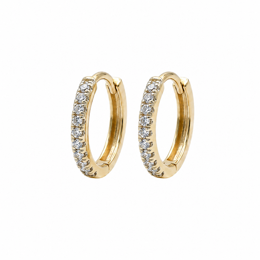 Diamonds Studded Hoop Earrings