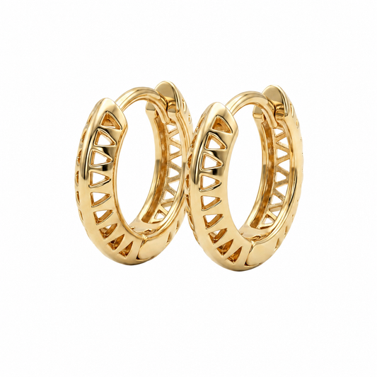Gold Textured Half Hoop Earrings