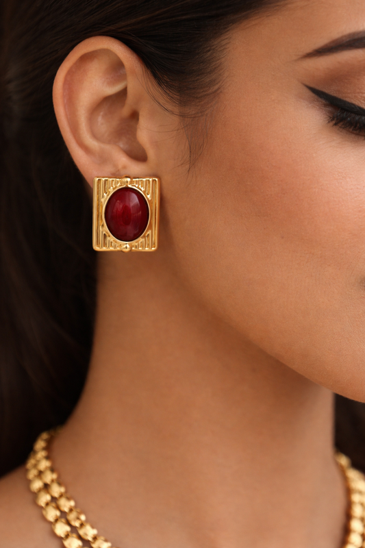 Velvet Ruby Statement Studs