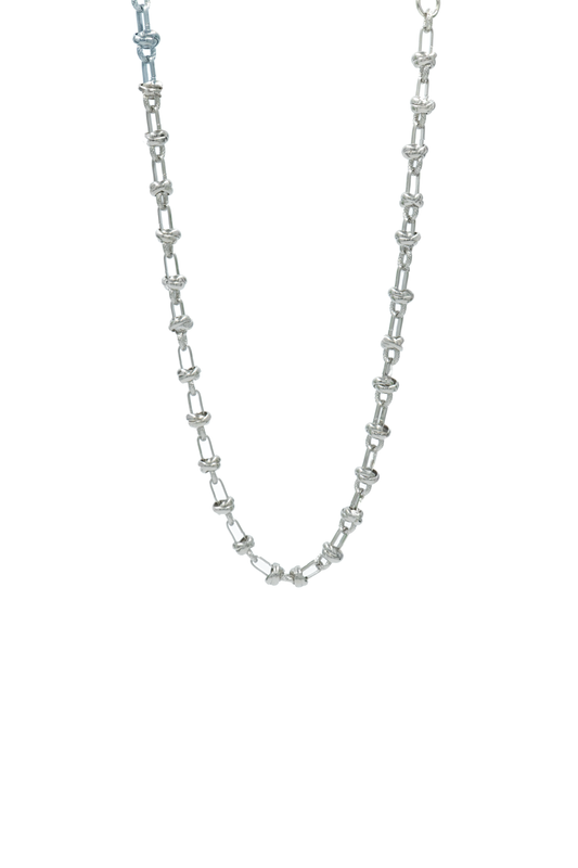 Silver Orbit Knot Necklace