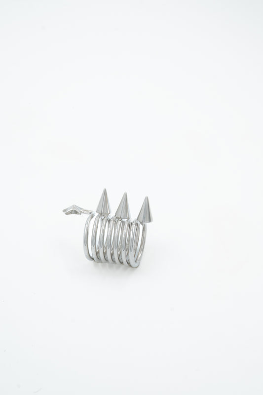 PUSHA Premium Brass Spike Multi Layer Statement Ring for Women