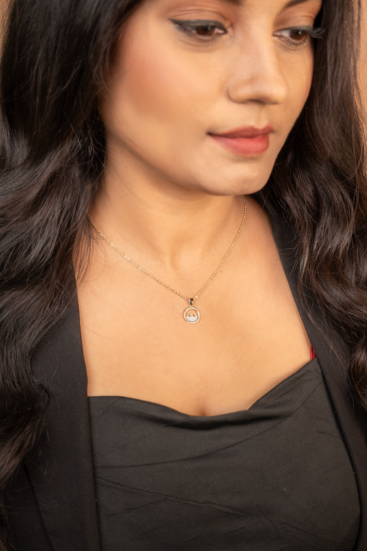 Radiant Circle Gold Pendant