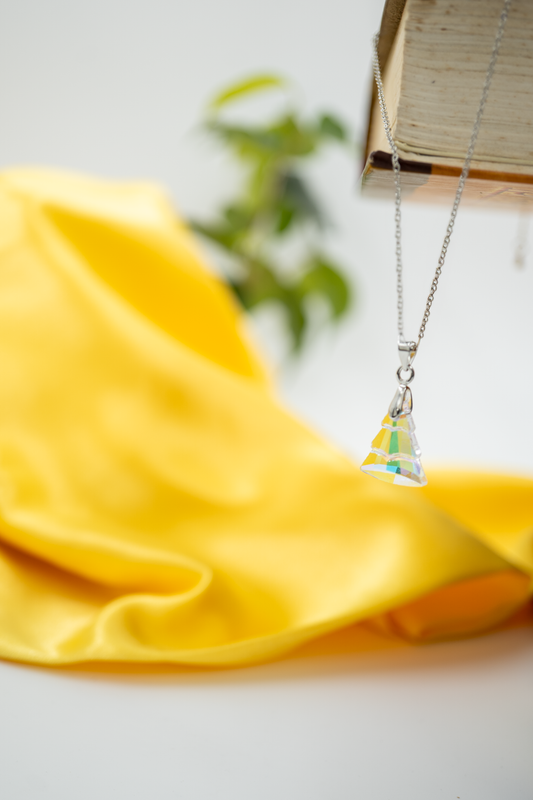 Crystal Pine Charm Pendant Necklace