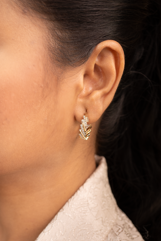 Golden Radiance Crawler Earrings