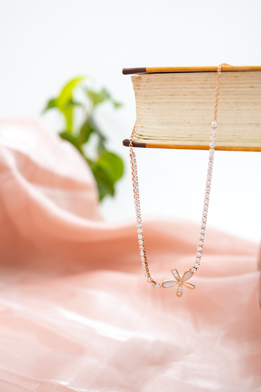 Rose Gold Bow Pendant Necklace