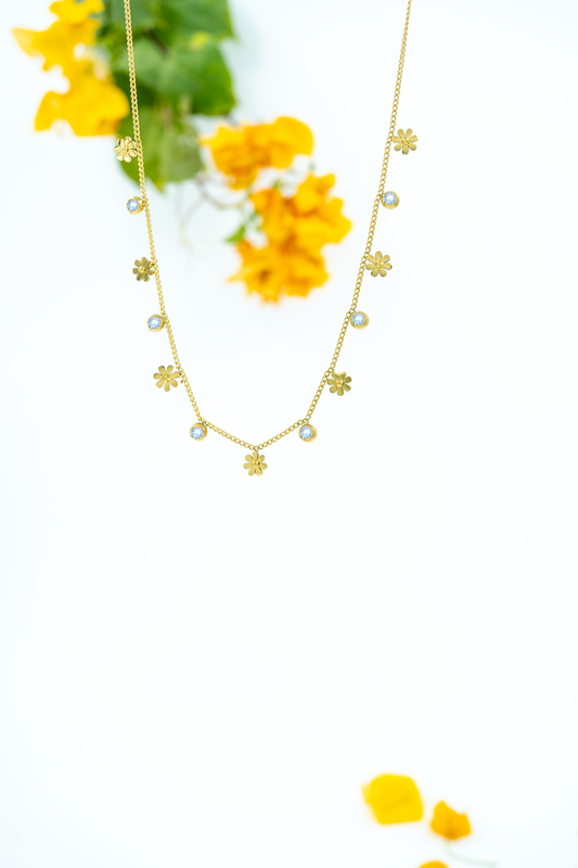Dainty Daisy Drop Necklace