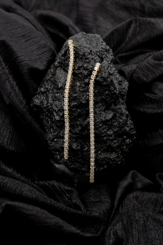 Crystal Cascade Linear Drop Earrings