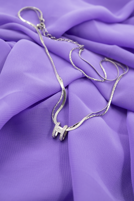 Halo H Pendant Necklace