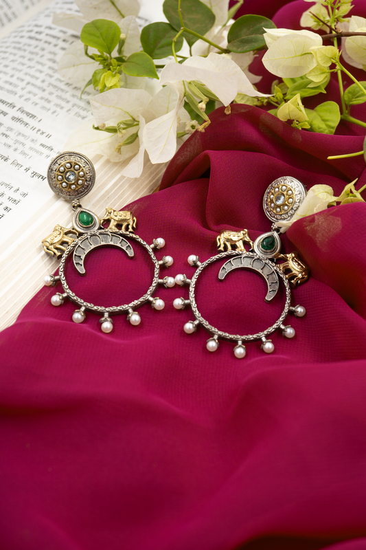 Royal Heritage Oxidized Dangler Earrings