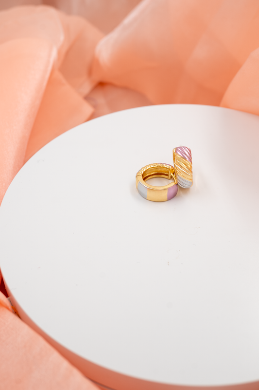 tri-color gold hoop