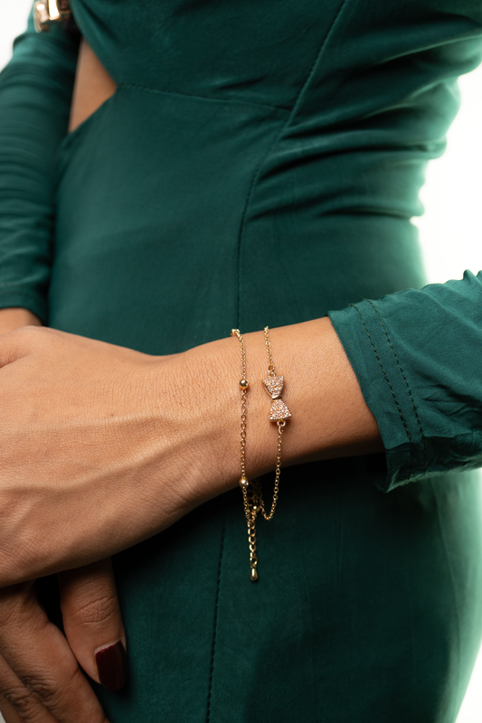 Golden Grace Bow Bracelet