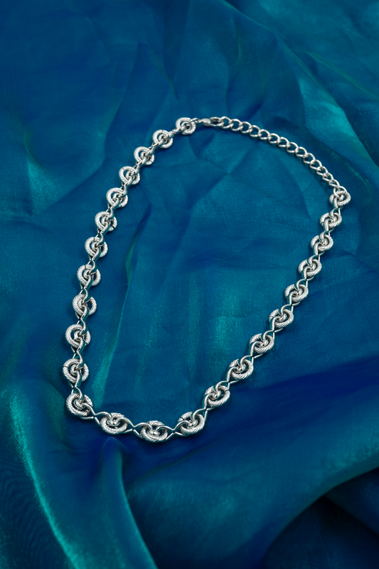 TwistLuxe Silver Knot Necklace