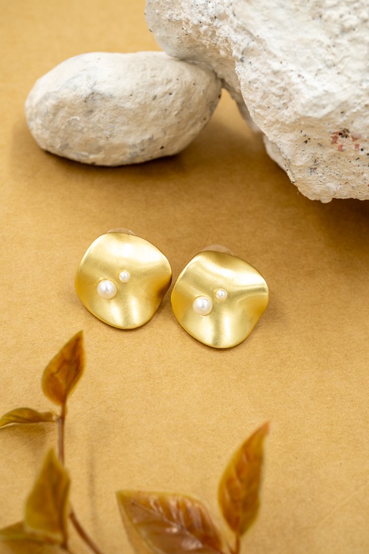Lunar Petal Stud Earrings