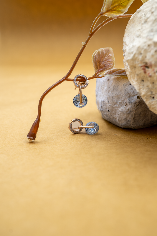 Gem Circle Charm Earring