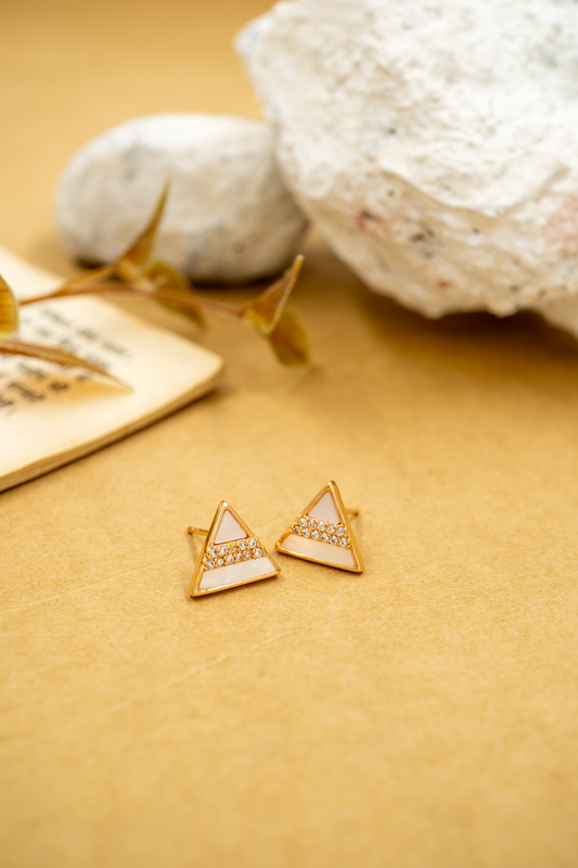 Geometric Triangle Stud Earrings
