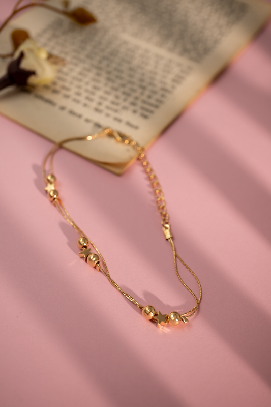 Twinkle Beads & Star Charm Anklet