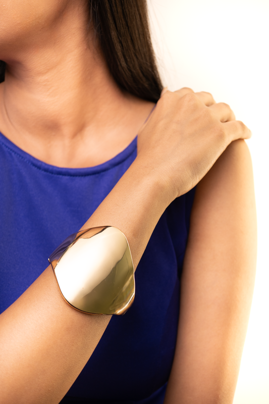 Sculpted dome Gold Cuff Bracelet