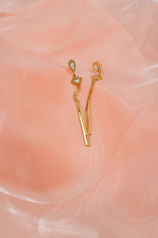Golden Orbit Climber Earrings