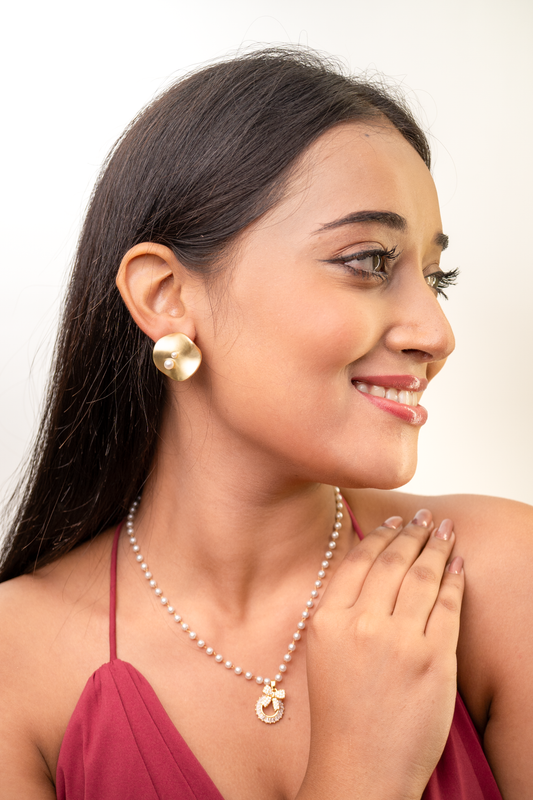 Lunar Petal Stud Earrings