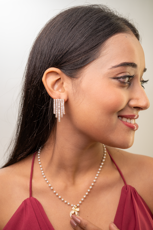 Rhinestone Waterfall Earrings