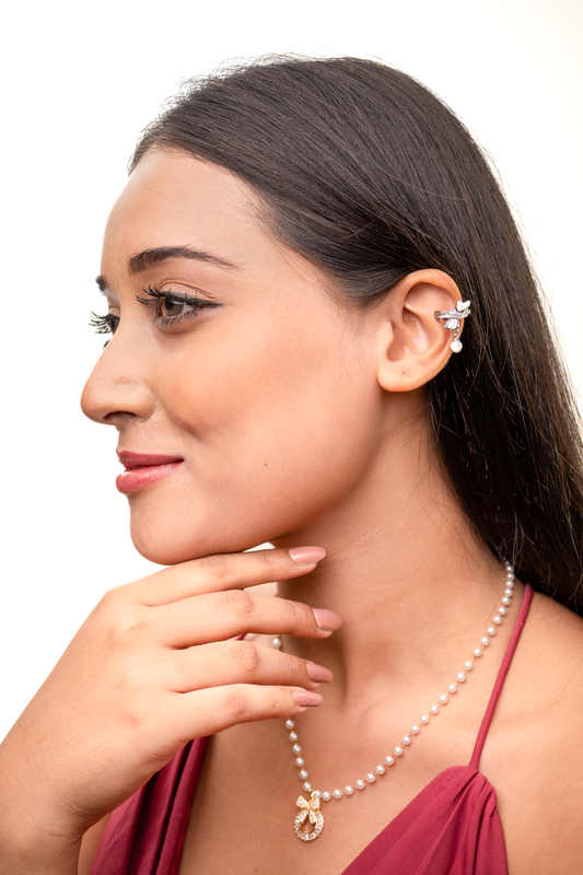 Pearl Charm Ear Cuffs