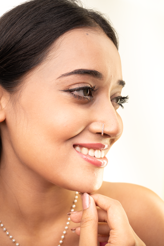 Rose Gold Sparkle Nose Pin