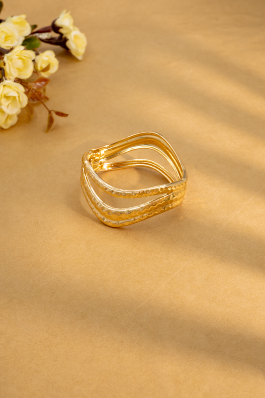 Bold Curve Gold Cuff