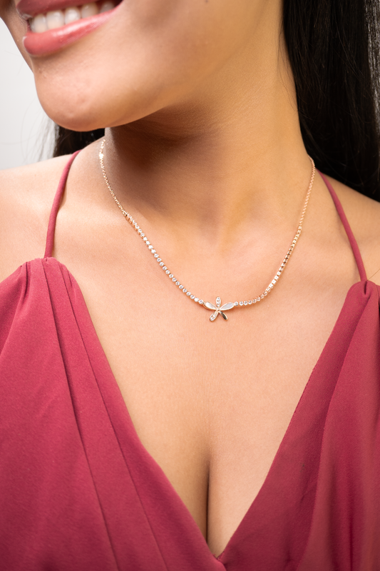 Rose Gold Bow Pendant Necklace