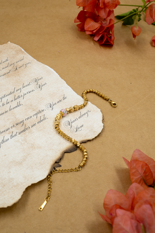 Pink Bloom Bead Bracelet