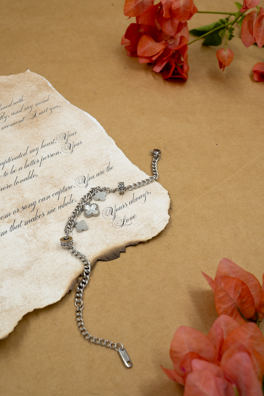 Silver Bloom Charm Bracelet