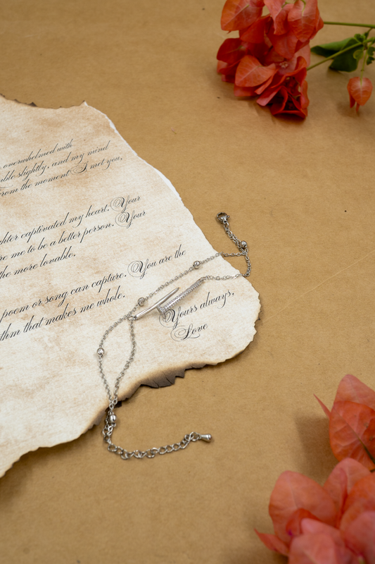 Silver Nail Charm Bracelet