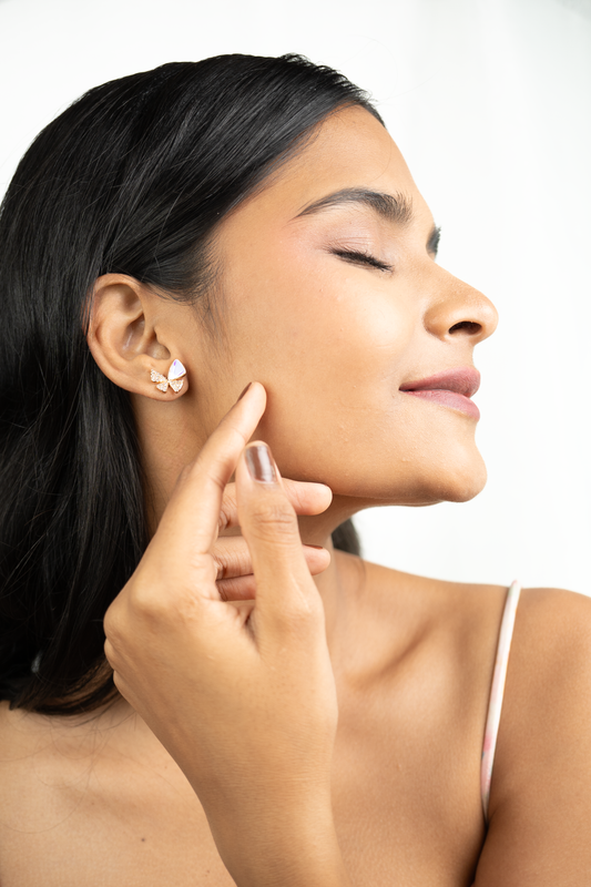 Lavender Elegance Bow Earrings