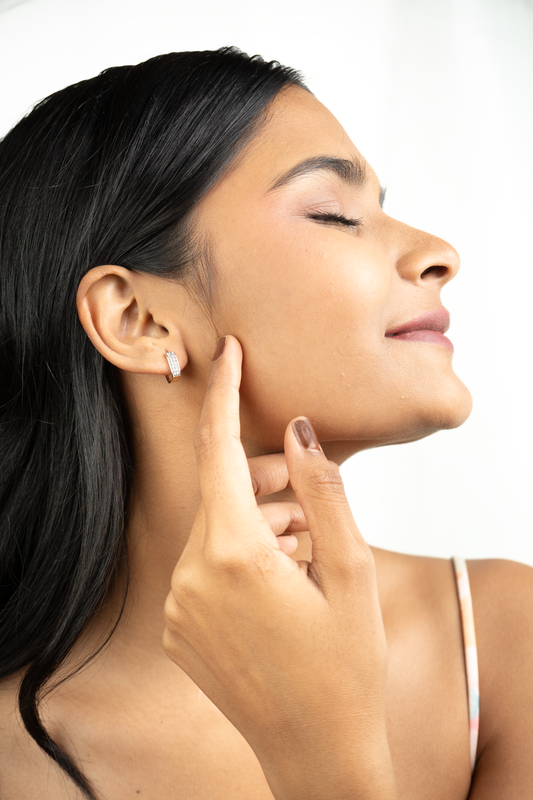 Silver Gleam Gold Hoops