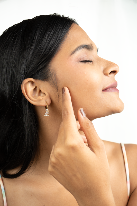 Crystal triangle Prism Drop Hoops