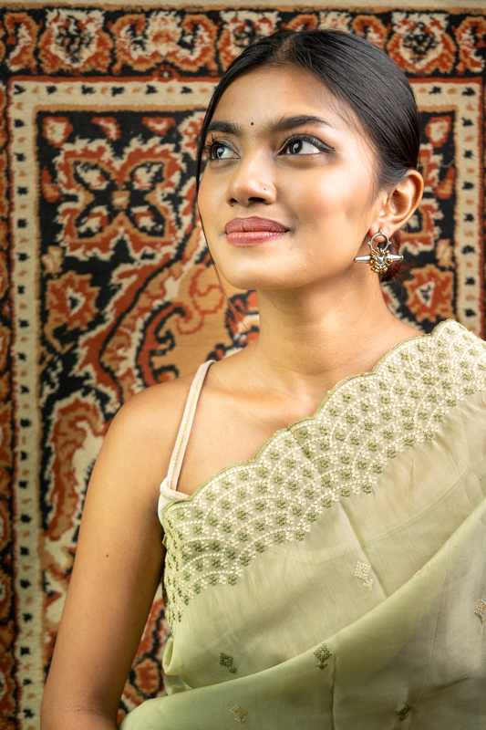 Vintage Blossom Oxidized Stud Earrings