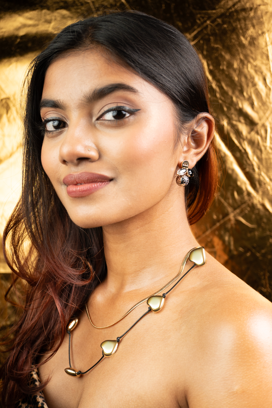 Golden Heart Duo Cord Necklac
