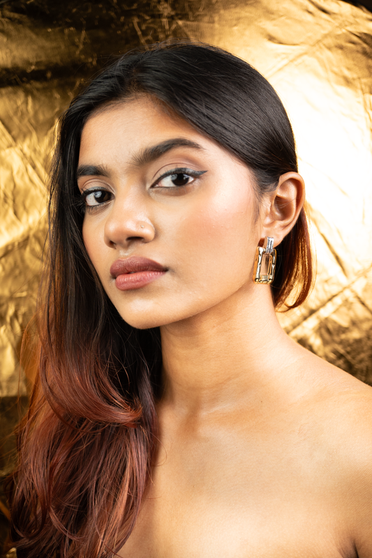 Gilded Geo Textured Earrings