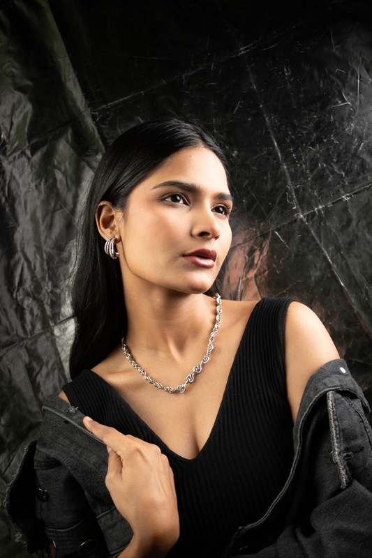 TwistLuxe Silver Knot Necklace