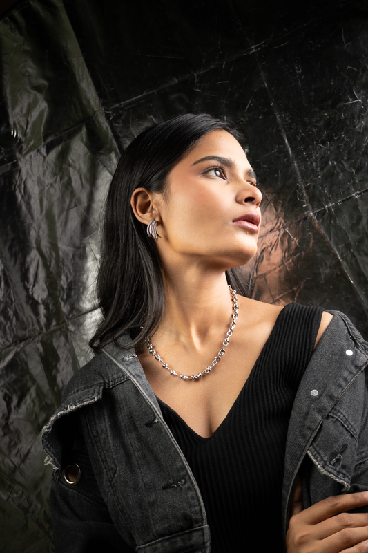 Silver Orbit Knot Necklace