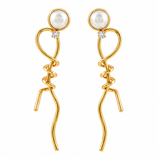 Gold-Tone Angel Wing Outline Statement Earrings