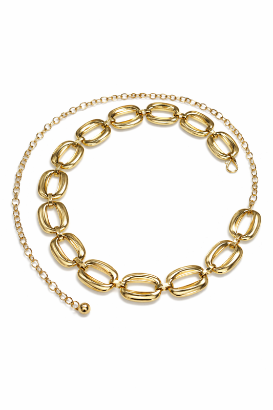 Gold-Plated Chunky Oval Link Waist Chain