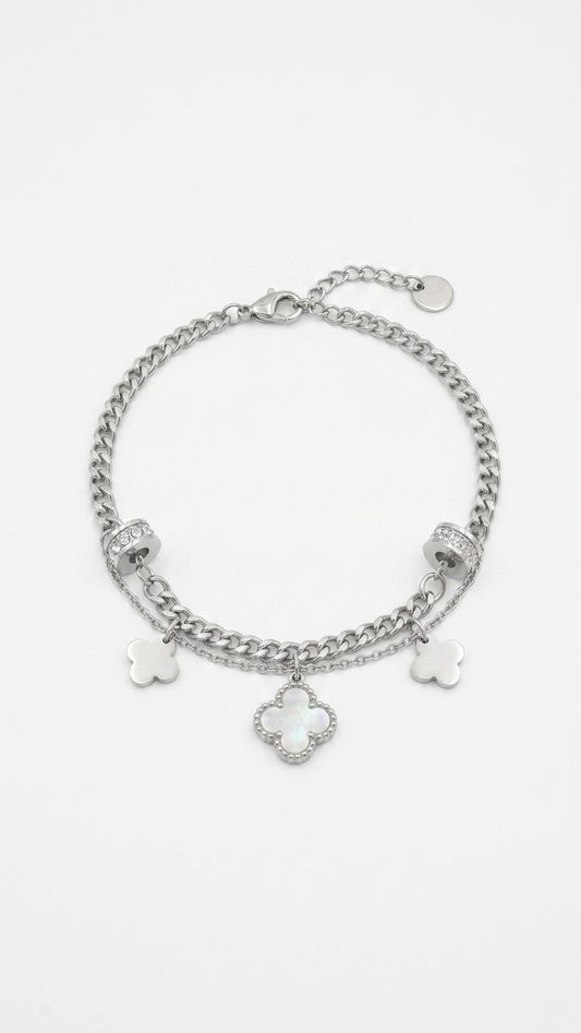 Silver Bloom Charm Bracelet