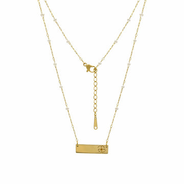 Gold-Tone Floral Cutout Pendant Necklace