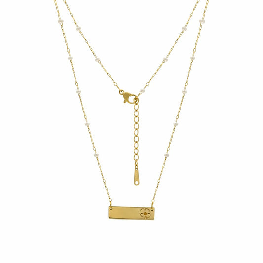Gold-Tone Floral Cutout Pendant Necklace